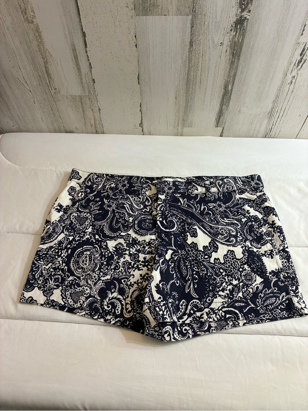 Joe Fresh Navy and White Paisley Shorts